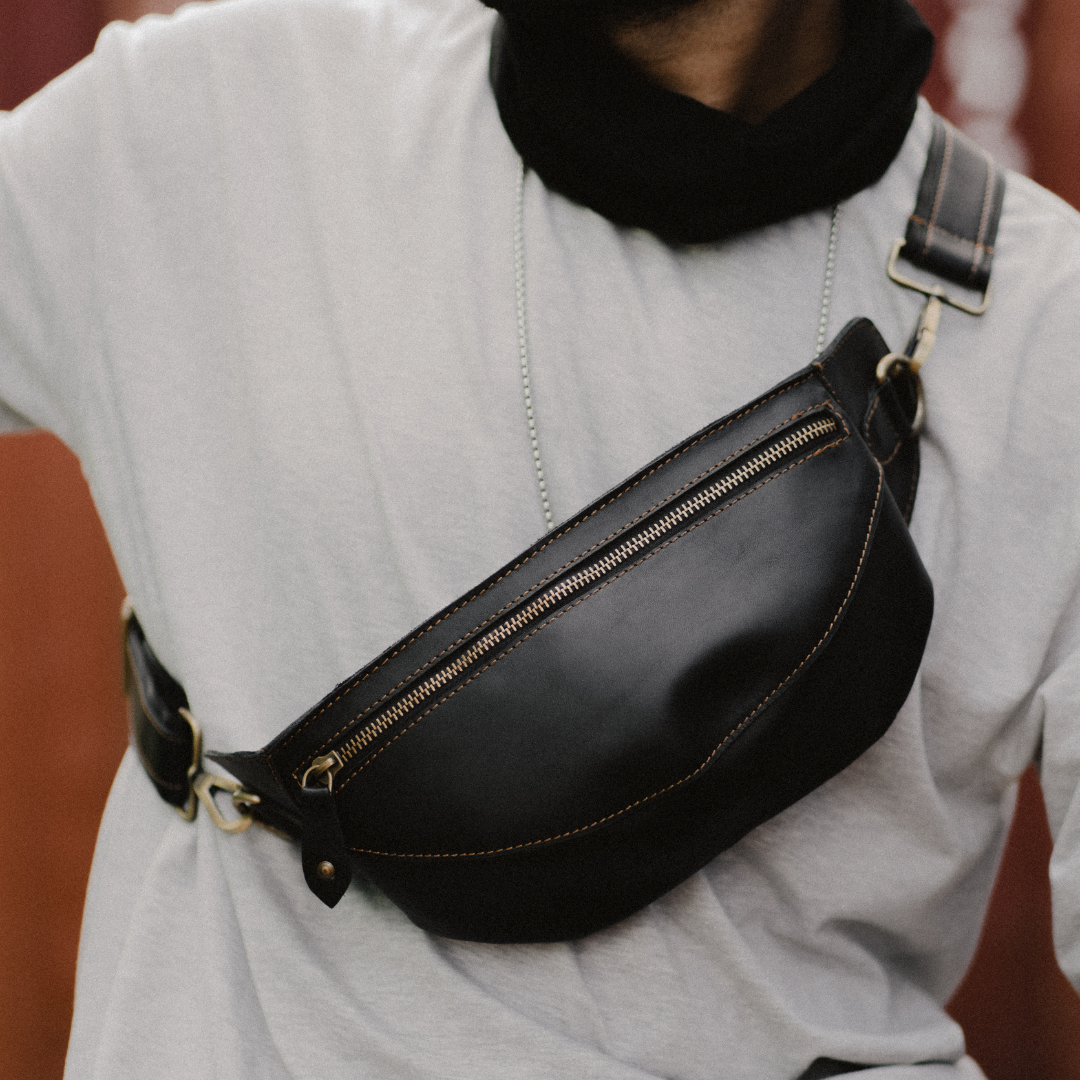 Belt Bag Men/women, Leather Belt Bag, Black Fanny Pack, Belt Bag Hip Pouch, Waist  Bag, Bum Bag - Etsy